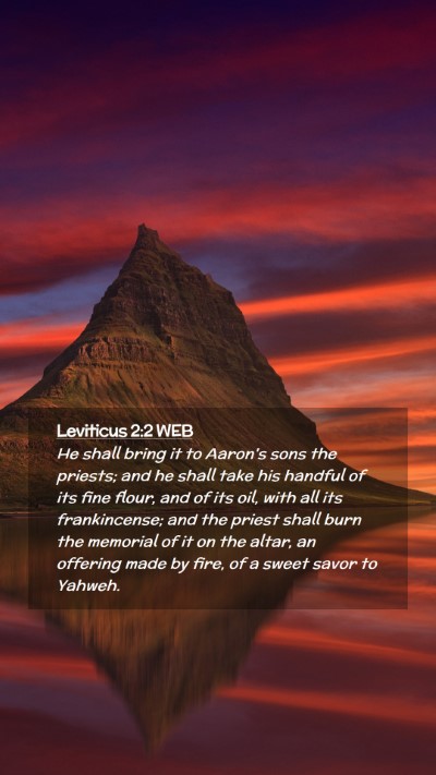 Picture 02 - Leviticus 2:2 WEB Mobile Phone Wallpaper - He shall bring it to Aaron's sons the priests; - Mobile Bible Verse Wallpaper