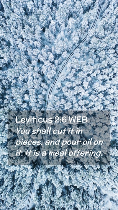 Picture 02 - Leviticus 2:6 WEB Mobile Phone Wallpaper - You shall cut it in pieces, and pour oil on it. - Mobile Bible Verse Wallpaper