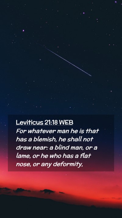 Picture 02 - Leviticus 21:18 WEB Mobile Phone Wallpaper - For whatever man he is that has a blemish, he - Mobile Bible Verse Wallpaper