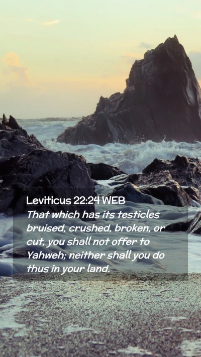 Picture 02 - Leviticus 22:24 WEB Mobile Phone Wallpaper - That which has its testicles bruised, crushed, - Mobile Bible Verse Wallpaper