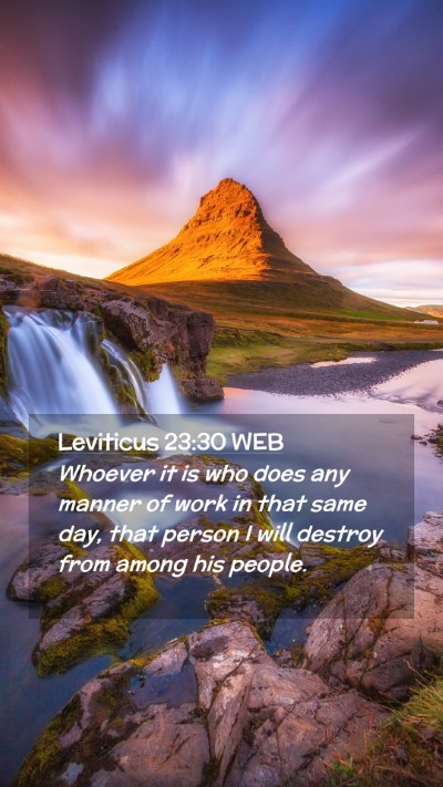 Picture 02 - Leviticus 23:30 WEB Mobile Phone Wallpaper - Whoever it is who does any manner of work in that - Mobile Bible Verse Wallpaper