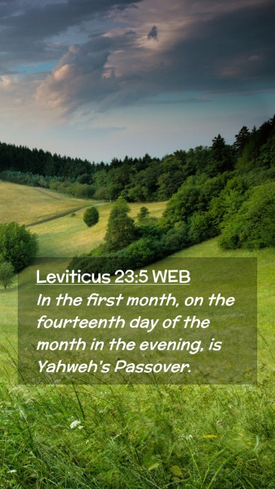 Picture 02 - Leviticus 23:5 WEB Mobile Phone Wallpaper - In the first month, on the fourteenth day of the - Mobile Bible Verse Wallpaper