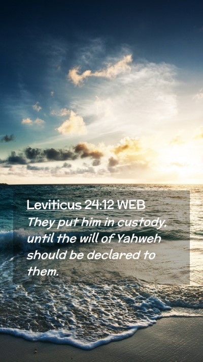 Picture 02 - Leviticus 24:12 WEB Mobile Phone Wallpaper - They put him in custody, until the will of Yahweh - Mobile Bible Verse Wallpaper