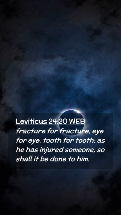 Picture 02 - Leviticus 24:20 WEB Mobile Phone Wallpaper - fracture for fracture, eye for eye, tooth for - Mobile Bible Verse Wallpaper