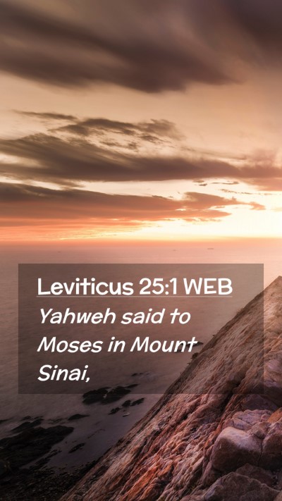 Picture 02 - Leviticus 25:1 WEB Mobile Phone Wallpaper - Yahweh said to Moses in Mount - Mobile Bible Verse Wallpaper