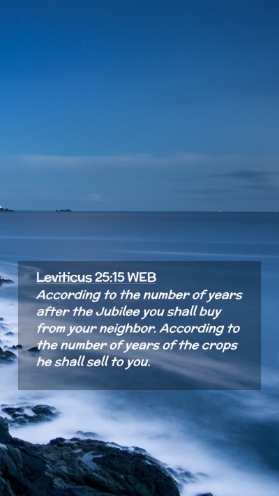 Picture 02 - Leviticus 25:15 WEB Mobile Phone Wallpaper - According to the number of years after the - Mobile Bible Verse Wallpaper