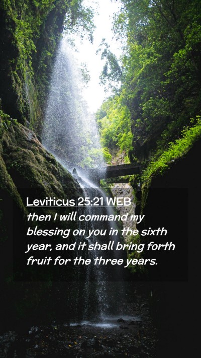 Picture 02 - Leviticus 25:21 WEB Mobile Phone Wallpaper - then I will command my blessing on you in the - Mobile Bible Verse Wallpaper