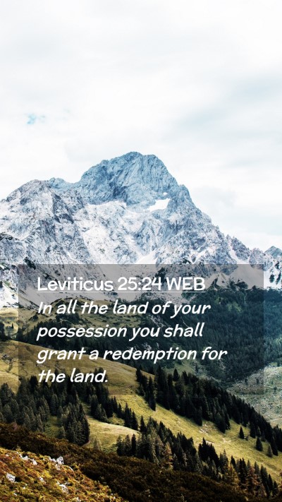 Picture 02 - Leviticus 25:24 WEB Mobile Phone Wallpaper - In all the land of your possession you shall - Mobile Bible Verse Wallpaper