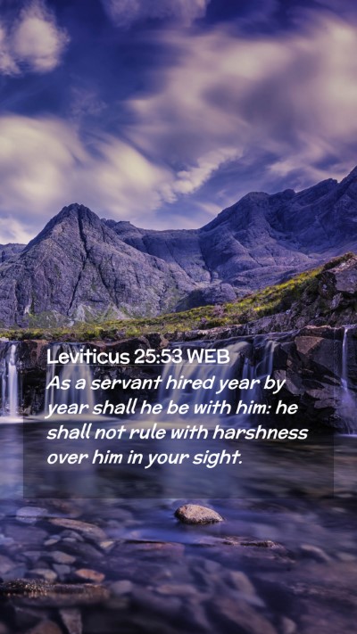 Picture 02 - Leviticus 25:53 WEB Mobile Phone Wallpaper - As a servant hired year by year shall he be with - Mobile Bible Verse Wallpaper