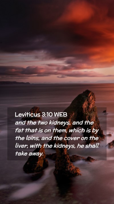 Picture 02 - Leviticus 3:10 WEB Mobile Phone Wallpaper - and the two kidneys, and the fat that is on them, - Mobile Bible Verse Wallpaper