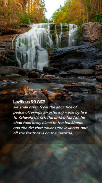 Picture 02 - Leviticus 3:9 WEB Mobile Phone Wallpaper - He shall offer from the sacrifice of peace - Mobile Bible Verse Wallpaper