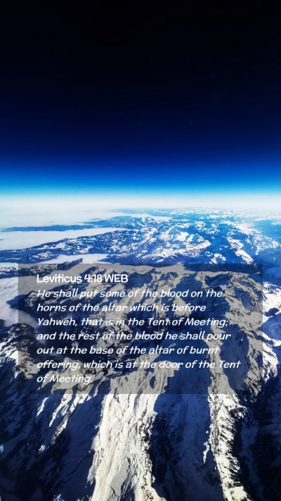 Picture 02 - Leviticus 4:18 WEB Mobile Phone Wallpaper - He shall put some of the blood on the horns of - Mobile Bible Verse Wallpaper