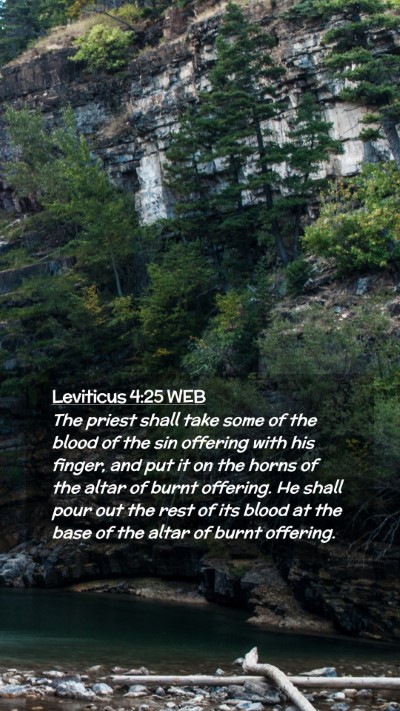 Picture 02 - Leviticus 4:25 WEB Mobile Phone Wallpaper - The priest shall take some of the blood of the - Mobile Bible Verse Wallpaper