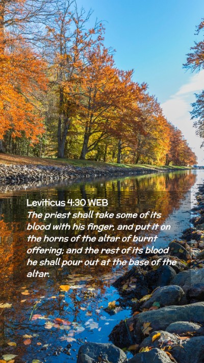 Picture 02 - Leviticus 4:30 WEB Mobile Phone Wallpaper - The priest shall take some of its blood with his - Mobile Bible Verse Wallpaper