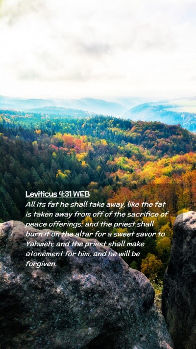 Picture 02 - Leviticus 4:31 WEB Mobile Phone Wallpaper - All its fat he shall take away, like the fat is - Mobile Bible Verse Wallpaper
