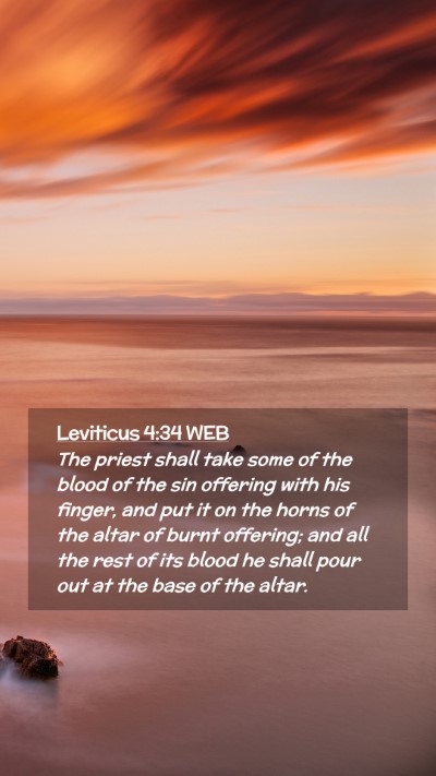 Picture 02 - Leviticus 4:34 WEB Mobile Phone Wallpaper - The priest shall take some of the blood of the - Mobile Bible Verse Wallpaper
