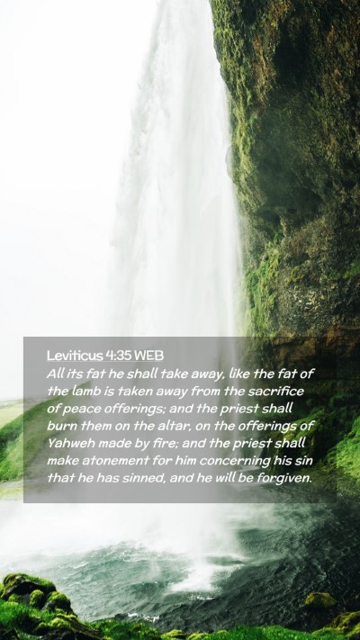 Picture 02 - Leviticus 4:35 WEB Mobile Phone Wallpaper - All its fat he shall take away, like the fat of - Mobile Bible Verse Wallpaper