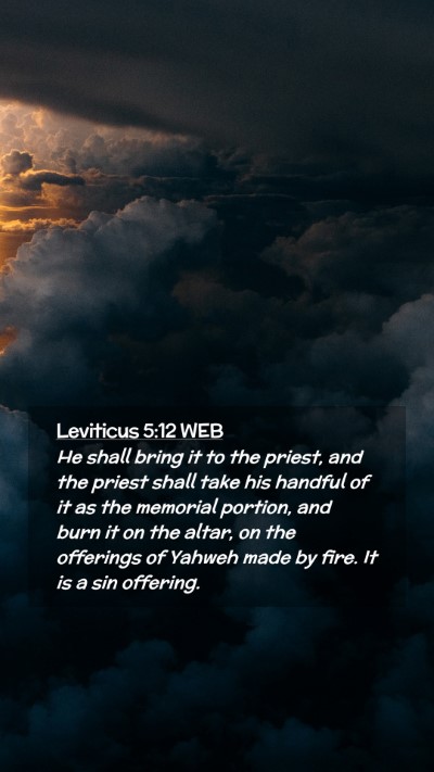 Picture 02 - Leviticus 5:12 WEB Mobile Phone Wallpaper - He shall bring it to the priest, and the priest - Mobile Bible Verse Wallpaper