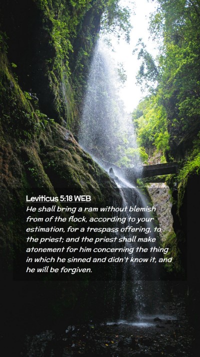 Picture 02 - Leviticus 5:18 WEB Mobile Phone Wallpaper - He shall bring a ram without blemish from of the - Mobile Bible Verse Wallpaper
