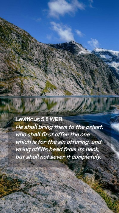 Picture 02 - Leviticus 5:8 WEB Mobile Phone Wallpaper - He shall bring them to the priest, who shall - Mobile Bible Verse Wallpaper