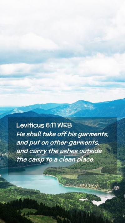 Picture 02 - Leviticus 6:11 WEB Mobile Phone Wallpaper - He shall take off his garments, and put on other - Mobile Bible Verse Wallpaper