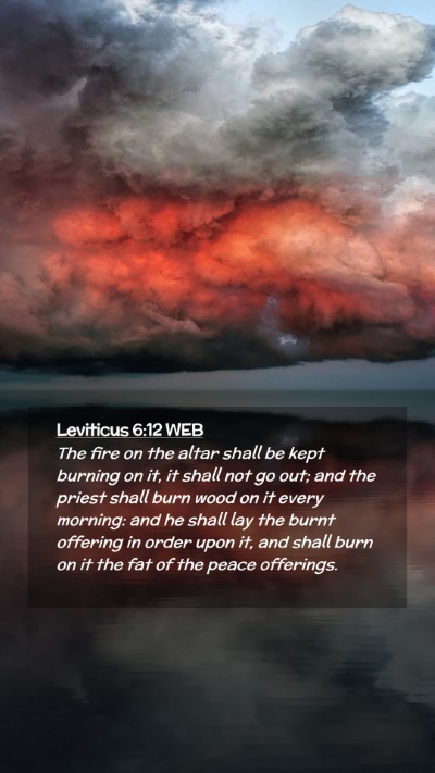Picture 02 - Leviticus 6:12 WEB Mobile Phone Wallpaper - The fire on the altar shall be kept burning on - Mobile Bible Verse Wallpaper