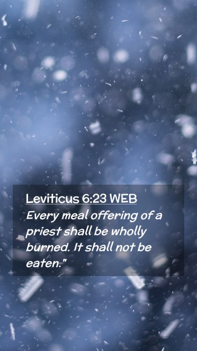 Picture 02 - Leviticus 6:23 WEB Mobile Phone Wallpaper - Every meal offering of a priest shall be wholly - Mobile Bible Verse Wallpaper