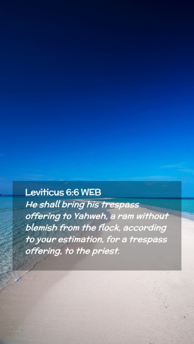 Picture 02 - Leviticus 6:6 WEB Mobile Phone Wallpaper - He shall bring his trespass offering to Yahweh, a - Mobile Bible Verse Wallpaper