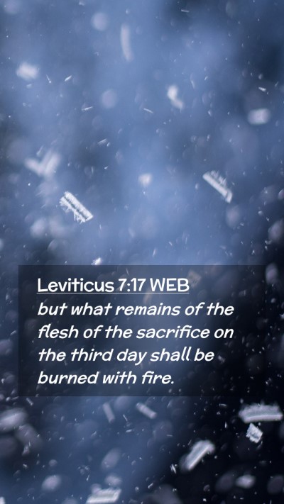 Picture 02 - Leviticus 7:17 WEB Mobile Phone Wallpaper - but what remains of the flesh of the sacrifice on - Mobile Bible Verse Wallpaper