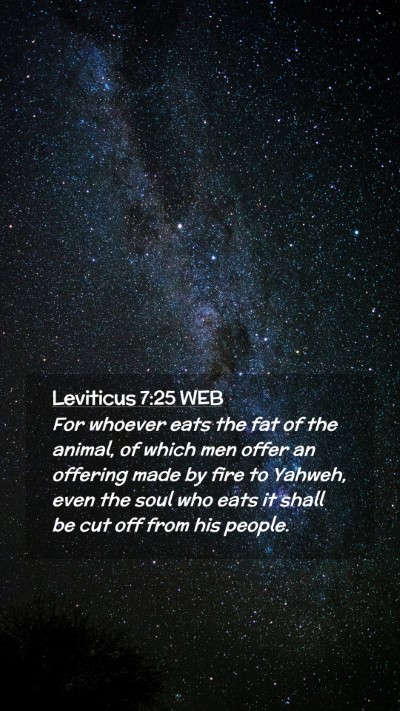 Picture 02 - Leviticus 7:25 WEB Mobile Phone Wallpaper - For whoever eats the fat of the animal, of which - Mobile Bible Verse Wallpaper