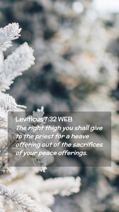 Picture 02 - Leviticus 7:32 WEB Mobile Phone Wallpaper - The right thigh you shall give to the priest for - Mobile Bible Verse Wallpaper