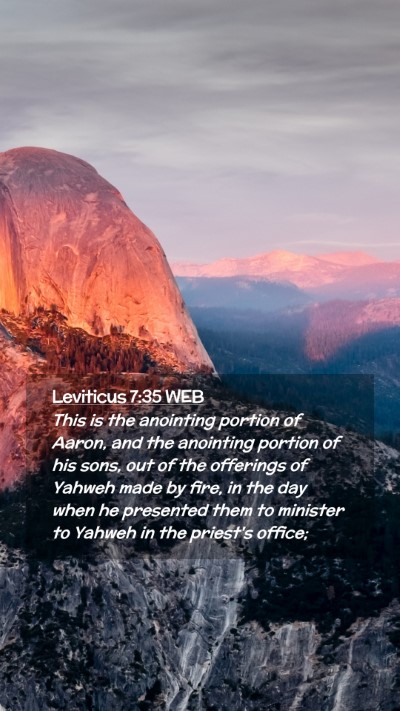 Picture 02 - Leviticus 7:35 WEB Mobile Phone Wallpaper - This is the anointing portion of Aaron, and the - Mobile Bible Verse Wallpaper