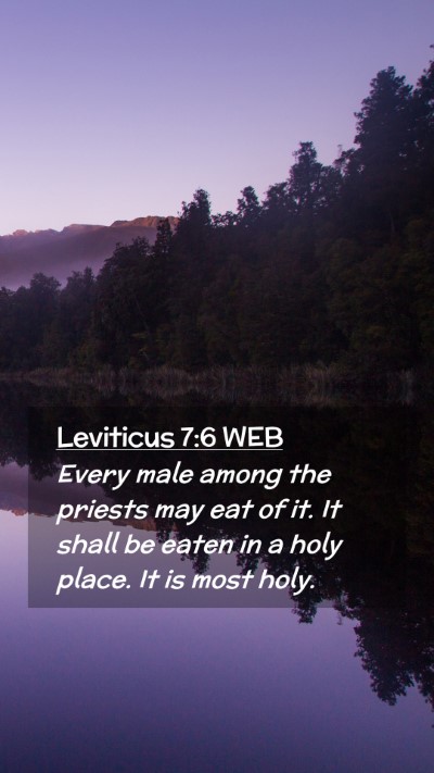 Picture 02 - Leviticus 7:6 WEB Mobile Phone Wallpaper - Every male among the priests may eat of it. It - Mobile Bible Verse Wallpaper