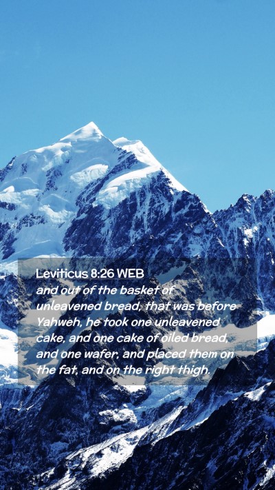 Picture 02 - Leviticus 8:26 WEB Mobile Phone Wallpaper - and out of the basket of unleavened bread, that - Mobile Bible Verse Wallpaper