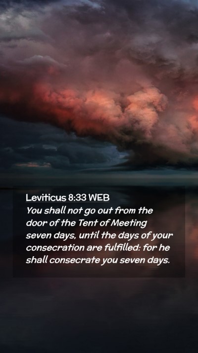 Picture 02 - Leviticus 8:33 WEB Mobile Phone Wallpaper - You shall not go out from the door of the Tent of - Mobile Bible Verse Wallpaper