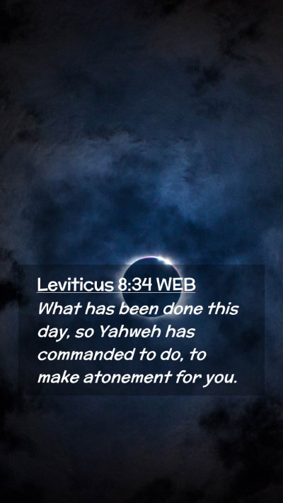 Picture 02 - Leviticus 8:34 WEB Mobile Phone Wallpaper - What has been done this day, so Yahweh has - Mobile Bible Verse Wallpaper