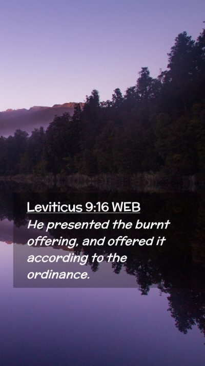 Picture 02 - Leviticus 9:16 WEB Mobile Phone Wallpaper - He presented the burnt offering, and offered it - Mobile Bible Verse Wallpaper