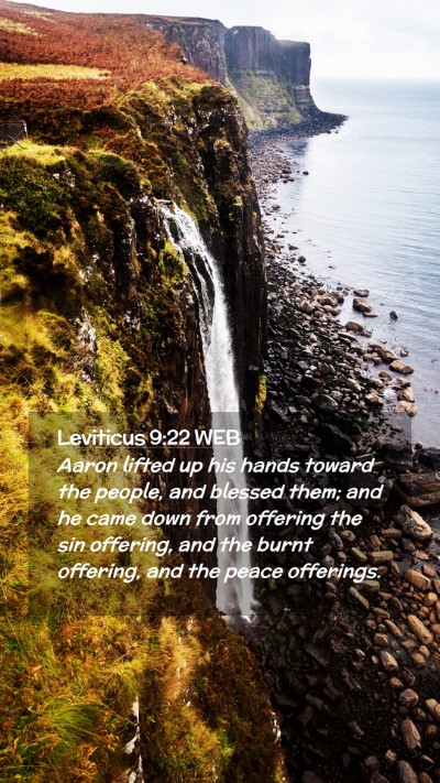 Picture 02 - Leviticus 9:22 WEB Mobile Phone Wallpaper - Aaron lifted up his hands toward the people, and - Mobile Bible Verse Wallpaper