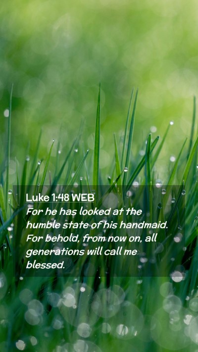 Picture 02 - Luke 1:48 WEB Mobile Phone Wallpaper - For he has looked at the humble state of his - Mobile Bible Verse Wallpaper