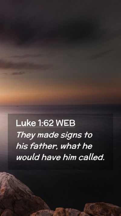 Picture 02 - Luke 1:62 WEB Mobile Phone Wallpaper - They made signs to his father, what he would have - Mobile Bible Verse Wallpaper
