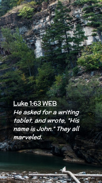 Picture 02 - Luke 1:63 WEB Mobile Phone Wallpaper - He asked for a writing tablet, and wrote, 