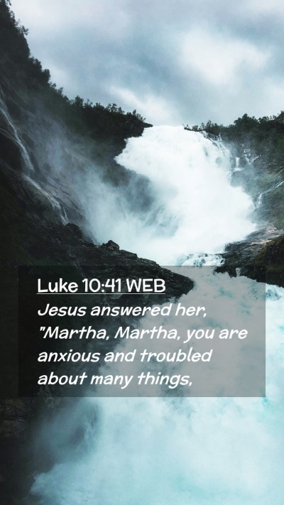 Picture 02 - Luke 10:41 WEB Mobile Phone Wallpaper - Jesus answered her, 