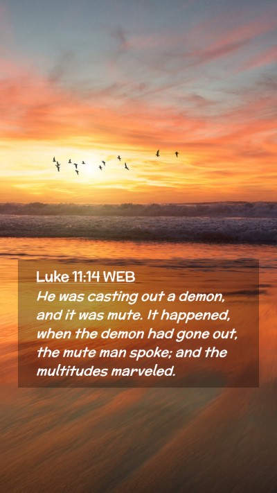 Picture 02 - Luke 11:14 WEB Mobile Phone Wallpaper - He was casting out a demon, and it was mute. It - Mobile Bible Verse Wallpaper