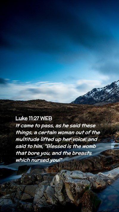Picture 02 - Luke 11:27 WEB Mobile Phone Wallpaper - It came to pass, as he said these things, a - Mobile Bible Verse Wallpaper