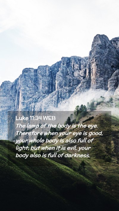 Picture 02 - Luke 11:34 WEB Mobile Phone Wallpaper - The lamp of the body is the eye. Therefore when - Mobile Bible Verse Wallpaper