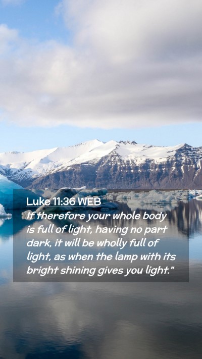 Picture 02 - Luke 11:36 WEB Mobile Phone Wallpaper - If therefore your whole body is full of light, - Mobile Bible Verse Wallpaper