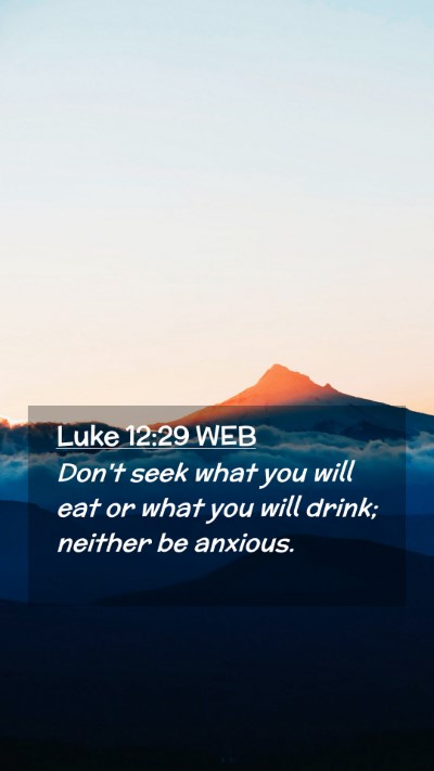 Picture 02 - Luke 12:29 WEB Mobile Phone Wallpaper - Don't seek what you will eat or what you will - Mobile Bible Verse Wallpaper