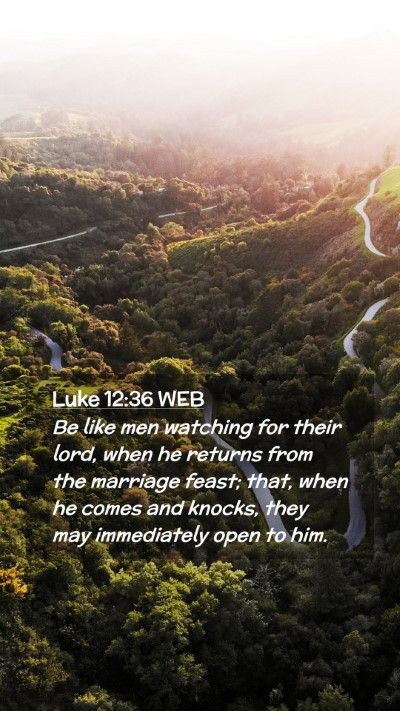 Picture 02 - Luke 12:36 WEB Mobile Phone Wallpaper - Be like men watching for their lord, when he - Mobile Bible Verse Wallpaper