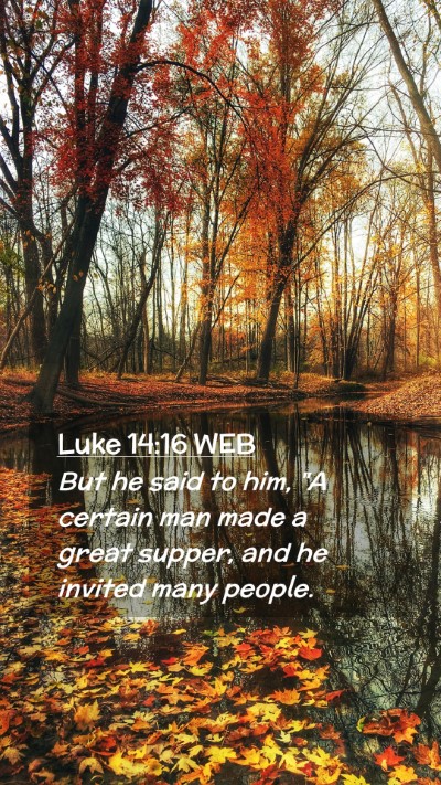 Picture 02 - Luke 14:16 WEB Mobile Phone Wallpaper - But he said to him, 