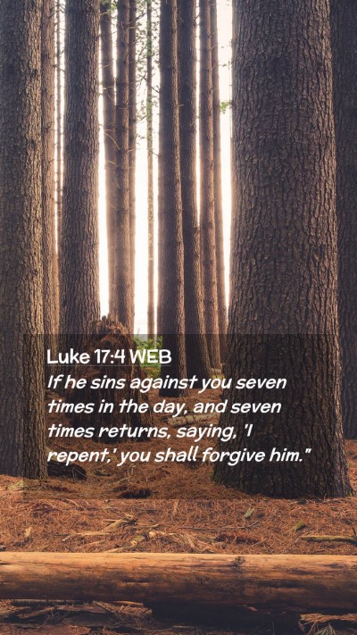 Picture 02 - Luke 17:4 WEB Mobile Phone Wallpaper - If he sins against you seven times in the day, - Mobile Bible Verse Wallpaper
